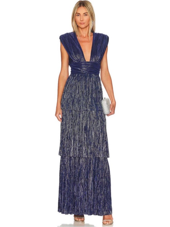 Sabina Musayev Dresses & Skirts - Sabina Musayev Judith Navy Tiered Gown Maxi Dress